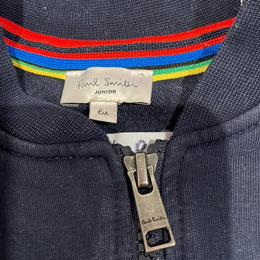 Paul Smith navy blue Zip up sweatshirt, size 6 - Picture 4 of 5